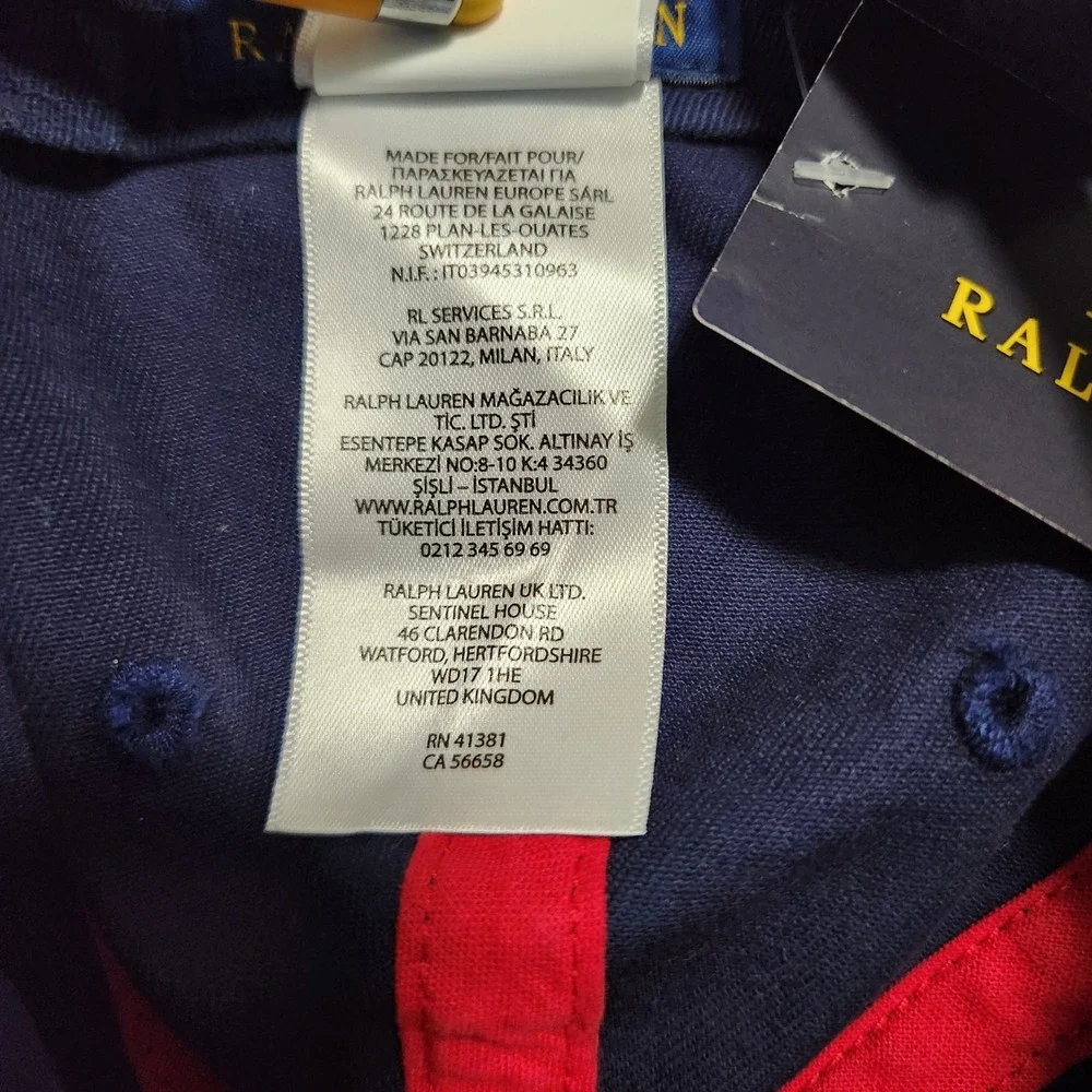 Polo Ralph Lauren Mens Navy Blue 1967-1987 Crossed Flags Crest Baseball Cap NWT